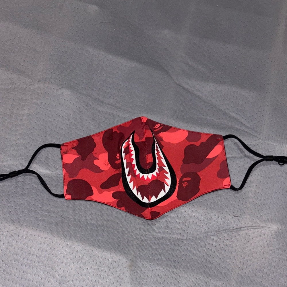 Authentic bape Red Camouflage Face Mask